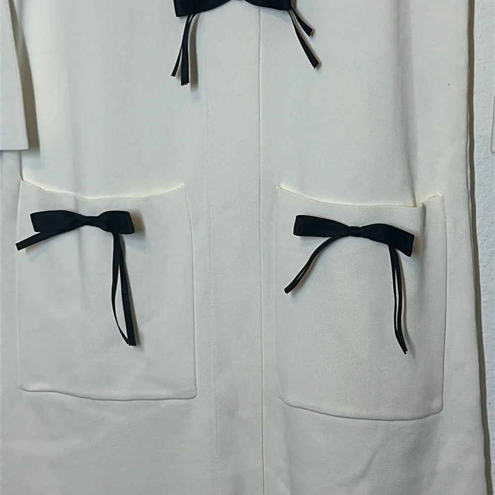 Zara Knit Long Sleeve Bow Dress Size XS - Picture 4 of 12